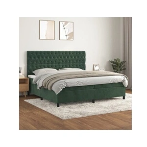 Comparateur de prix : vidaXL Sommier à lattes de lit et matelas Vert foncé 200x200cm Velours