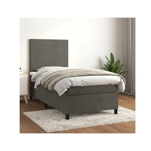 vidaXL Sommier à lattes de lit avec matelas Gris foncé 100x200 cm pas cher