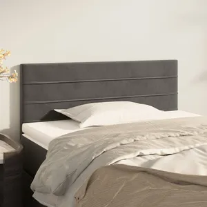 vidaXL Sommier à lattes de lit avec matelas Gris foncé 120x200cm Tissu pas cher