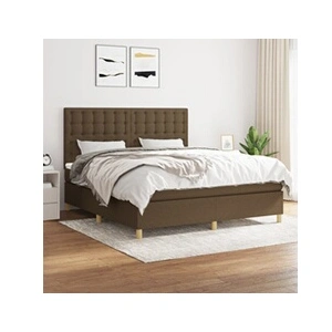 vidaXL Sommier à lattes de lit avec matelas Marron foncé 160x200 cm