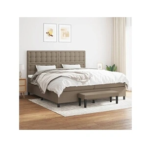 vidaXL Sommier à lattes de lit avec matelas Taupe 200x200 cm Tissu pas cher