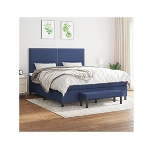 vidaXL Sommier à lattes de lit avec matelas Bleu 180x200 cm Tissu pas cher