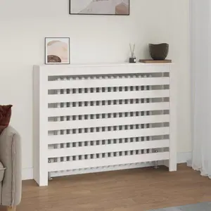 Comparateur de prix : vidaXL Cache-radiateur Blanc 108,5x19x84 cm Bois massif de pin