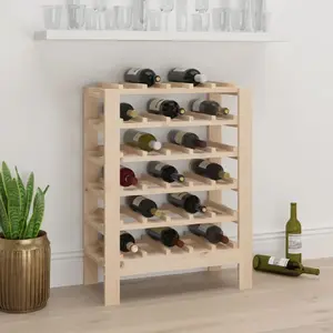 vidaXL Casier à vin 61,5x30x82 cm Bois de pin massif pas cher