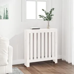 Comparateur de prix : vidaXL Cache-radiateur Blanc 79,5x19x84 cm Bois massif de pin