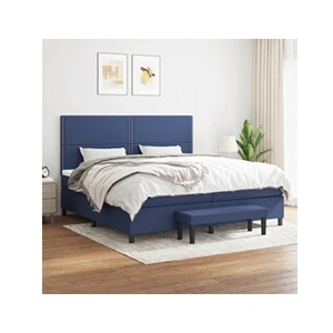 vidaXL Sommier à lattes de lit avec matelas Bleu 200x200 cm Tissu