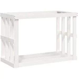 Comparateur de prix : vidaXL Porte-bûches d’extérieur Blanc 108x52x74 cm Bois massif de pin