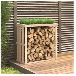 VIDAXL Porte-bûches d'extérieur 108x52x106 cm Bois massif de pin pas cher