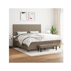 vidaXL Sommier à lattes de lit avec matelas Taupe 200x200 cm Tissu