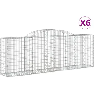 vidaXL Paniers à gabions arqués 6 pcs 300x50x100/120 cm fer galvanisé pas cher