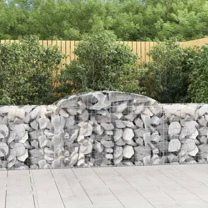 vidaXL Paniers à gabions arqués 9 pcs 300x50x80/100 cm fer galvanisé pas cher
