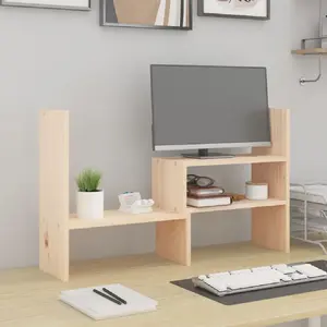 Comparateur de prix : vidaXL Support pour moniteur (39-72)x17x43 cm Bois de pin solide