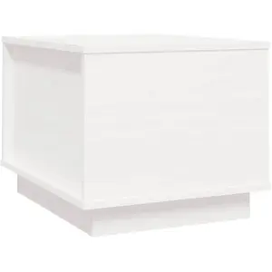 vidaXL Table basse Blanc 40x50x35 cm Bois massif de pin pas cher