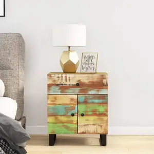 Comparateur de prix : vidaXL Table de chevet 50x33x60cm Bois de récupération et d'ingénierie