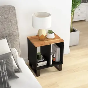 vidaXL Table d'appoint 40x31x46cm Bois d'acacia solide et d'ingénierie pas cher