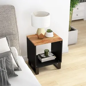 vidaXL Table basse 40x31x46 cm Bois d'acacia solide et d'ingénierie pas cher