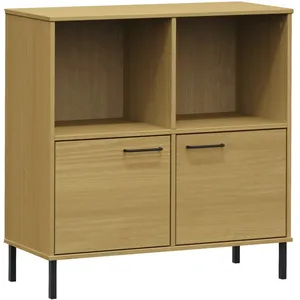 Comparateur de prix : vidaXL Bibliothèque avec pieds en métal Marron 90x35x90,5 cm Bois OSLO