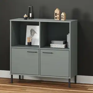 Comparateur de prix : vidaXL Bibliothèque avec pieds en métal Gris 90x35x90,5 cm Bois OSLO