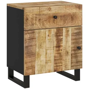 vidaXL Table de chevet 50x33x60 cm Bois de manguier et d'ingénierie pas cher