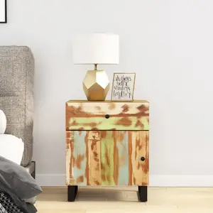 vidaXL Table de chevet 50x33x60cm Bois de récupération et d'ingénierie pas cher