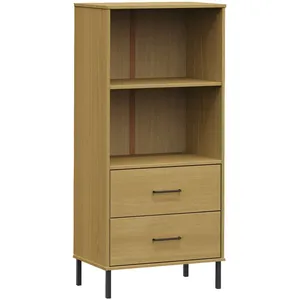 vidaXL Bibliothèque à 2 tiroirs Marron 60x35x128,5 cm Bois massif OSLO