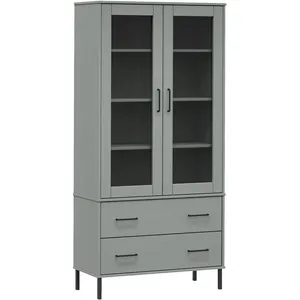Comparateur de prix : vidaXL Bibliothèque avec pieds en métal Gris 85x35x172,5 cm Bois OSLO