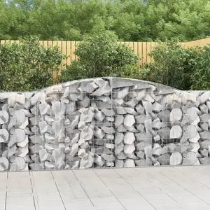 vidaXL Paniers à gabions arqués 5 pcs 400x50x100/120 cm Fer galvanisé pas cher