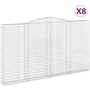Comparateur de prix : vidaXL Paniers à gabions arqués 8 pcs 400x30x220/240 cm Fer galvanisé