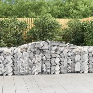 vidaXL Paniers à gabions arqués 9 pcs 400x50x80/100 cm Fer galvanisé pas cher