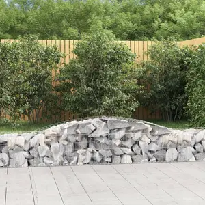 vidaXL Paniers à gabions arqués 15 pcs 400x50x40/60 cm Fer galvanisé pas cher