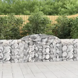 vidaXL Paniers à gabions arqués 13 pcs 300x30x80/100 cm fer galvanisé pas cher