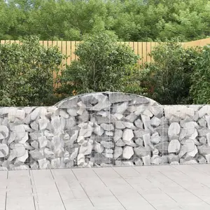 vidaXL Paniers à gabions arqués 6 pcs 300x30x80/100 cm fer galvanisé pas cher