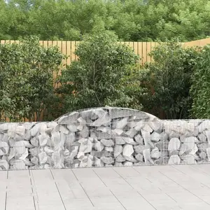 vidaXL Paniers à gabions arqués 7 pcs 300x30x60/80 cm Fer galvanisé pas cher