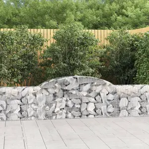 vidaXL Paniers à gabions arqués 10 pcs 300x30x60/80 cm Fer galvanisé pas cher