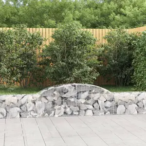 vidaXL Paniers à gabions arqués 7 pcs 300x30x40/60 cm fer galvanisé pas cher