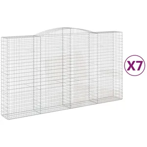 Comparateur de prix : vidaXL Paniers à gabions arqués 7 pcs 400x50x220/240 cm Fer galvanisé