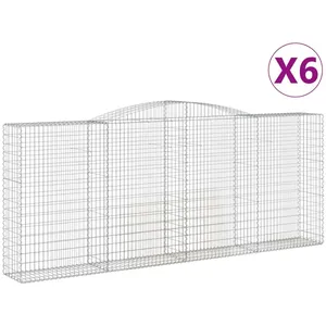 vidaXL Paniers à gabions arqués 6 pcs 400x50x160/180 cm fer galvanisé pas cher
