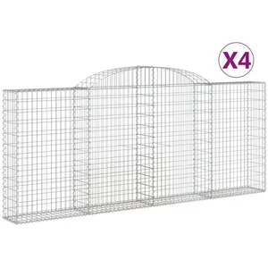 Comparateur de prix : vidaXL Paniers à gabions arqués 4 pcs 300x30x120/140 cm fer galvanisé