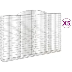 vidaXL Paniers à gabions arqués 5 pcs 300x30x180/200 cm fer galvanisé pas cher