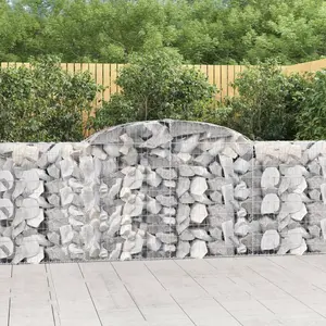 vidaXL Paniers à gabions arqués 11 pcs 300x30x100/120 cm fer galvanisé pas cher