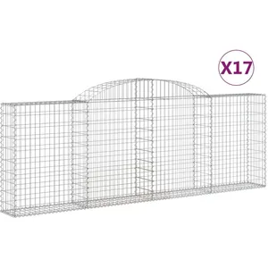 vidaXL Paniers à gabions arqués 10 pcs 300x30x100/120 cm fer galvanisé pas cher