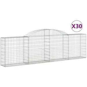 Comparateur de prix : vidaXL Paniers à gabions arqués 30 pcs 300x30x80/100 cm fer galvanisé