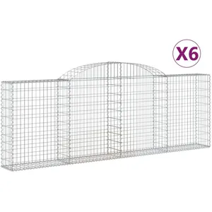 vidaXL Paniers à gabions arqués 6 pcs 300x30x100/120 cm fer galvanisé