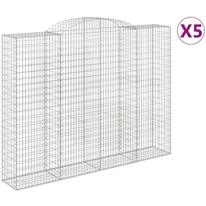 vidaXL Paniers à gabions arqués 5 pcs 300x50x220/240 cm fer galvanisé pas cher