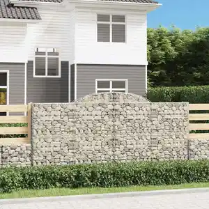 vidaXL Paniers à gabions arqués 13 pcs 300x50x140/160 cm fer galvanisé pas cher