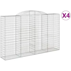 vidaXL Paniers à gabions arqués 4 pcs 300x50x180/200 cm fer galvanisé pas cher