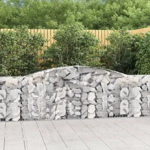 vidaXL Paniers à gabions arqués 5 pcs 400x30x80/100 cm Fer galvanisé pas cher