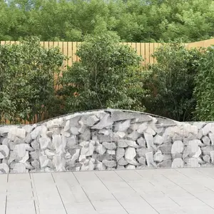 vidaXL Paniers à gabions arqués 6 pcs 400x30x60/80 cm Fer galvanisé pas cher
