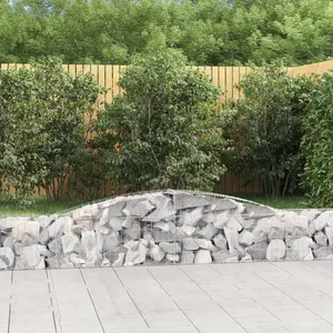 vidaXL Paniers à gabions arqués 3 pcs 400x30x40/60 cm Fer galvanisé pas cher