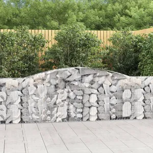 vidaXL Paniers à gabions arqués 8 pcs 400x30x100/120 cm Fer galvanisé pas cher